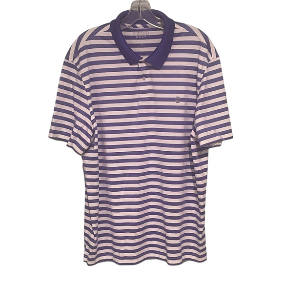 Izod Golf Other - Men's IZOD GOLF Striped Polo Shirt - Purple and White/ size L